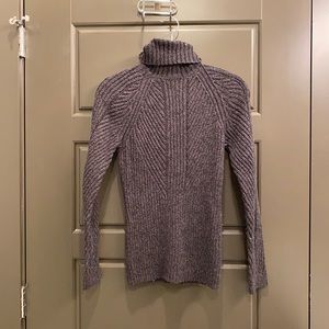 Gray knit turtle neck